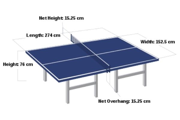  the length of the net in table tennis in meters