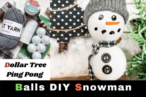 Doller Tree Ping Pong Balls Snowman