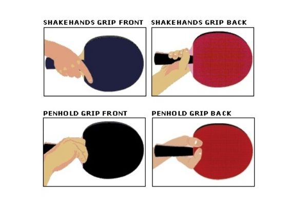  pen hold grip in table tennis and shake hand grip in table tennis