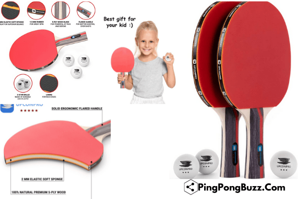 Best rated UPCONPRO Professional Ping Pong Paddle Set review